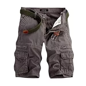 Generic Shorts Sommer Shorts Herren Cargo Kurze Hosen Stretch Baumwolle Große Größen Leicht Bermuda Shorts Chino Kurze Hose Stoffshorts Sport Relaxed Fit Wanderer Camping Funktionshose mit Multi Taschen