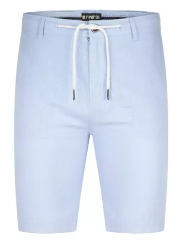 riverso Shorts riverso Leinen Shorts Herren Sommer Regular Fit RIVOliver Kurze Hosen Bermuda Knielang Einfarbig Weiß Blau Navy Beige Schwarz Grün S M L XL XXL 3XL 4XL 5XL