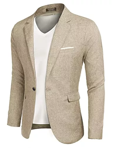 COOFANDY Blazer COOFANDY Herren Anzugjacke Sakko Sportlich Freizeit Blazer Regular Fit Männer Anzug EIN Knopf Business