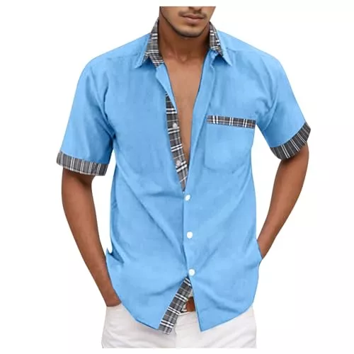 Jiabing Hemden Jiabing Herren Hemd Businesshemd Kurzarm Freizeithemd Herrenhemden Casual Regular Fit Bügelfrei Business Hemd Faltenfrei Formales Sommerhemd Strandhemd