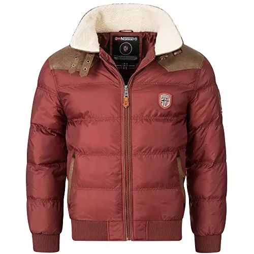 Geographical Norway Jacken Geographical Norway Herren Steppjacke Winterjacke S - 7XL – Gefütterter Warmer Anorak - Outdoor Jacke für den Winter/Herbst im Bundle mit UD Beanie