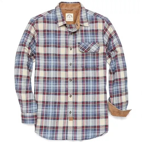 Dubinik Hemden Dubinik® Flanellhemd Herren Kariert Flanellhemden Langarm Casual Button Down Freizeithemd Mit Brusttasche Normal Passform