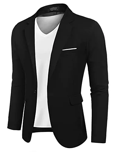 COOFANDY Blazer COOFANDY Herren Anzugjacke Sakko Sportlich Freizeit Blazer Regular Fit Männer Anzug EIN Knopf Business