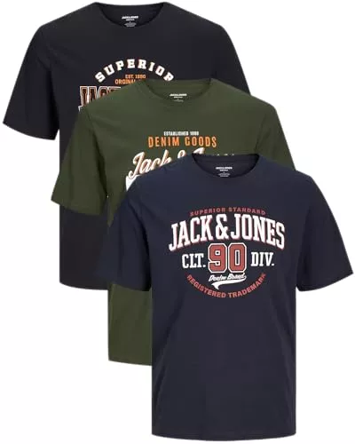 JACK &amp; JONES T-Shirts JACK &amp; JONES Herren 3er-Set T-Shirts aus Baumwolle
