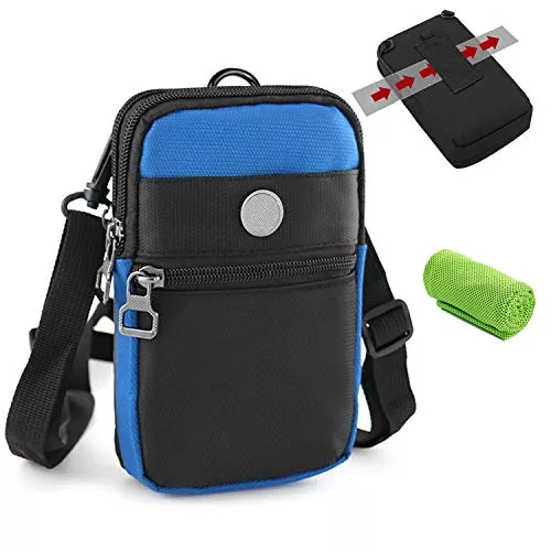 CYchen Taschen & Rucksäcke Handytasche Umhängen Gürteltasche, Blocker Umhängetasche Tasche Unisex/Männer/Damen/Kinder, Multifunktionale Outdoor Sport Hüfttasche mit Klein Karabinerhaken für iPhone Samsung Galaxy Huawei HTC