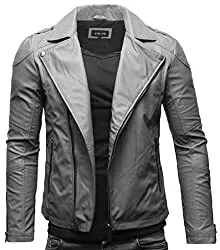 Crone Jacken Crone Theo Herren Lederjacke Ecoleder Basic Biker Jacke aus weichem Rindsleder oder Ecoleder