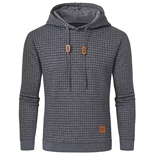 Tansozer Kapuzenpullover Tansozer Herren Hoodie Basic Sweatshirt Casual Long Sleeve Checked Kapuzenpullover