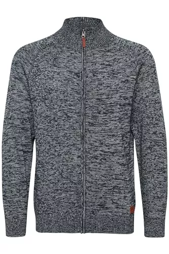 b BLEND Strickjacken Blend BHDaniri Herren Strickjacke Cardigan Feinstrick mit Stehkragen und Reißverschluss