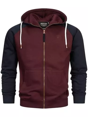 Indicode Kapuzenpullover Indicode Herren INPulko Kapuzensweatjacke | Hoodie Kapuzenpullover Pulli für Männer