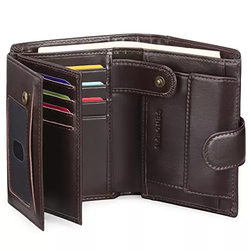 SENDEFN Taschen & Rucksäcke SENDEFN Herren Geldbörsen mit RFID Schutz, Groß Echtleder Portemonnaie Herren in Hochformat, Trifold Geldbeutel für Männer, Brieftasche Wallet Portmonee mit 16 Kartenfächer & Münzfach