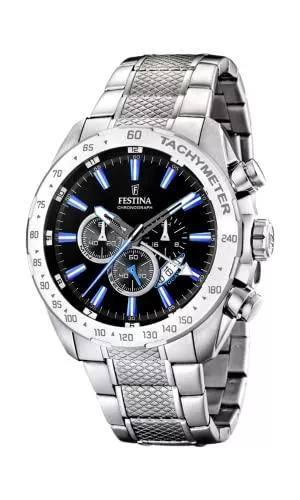 Festina Uhren Festina Herren Chronograph Quarz Uhr mit Edelstahl Armband