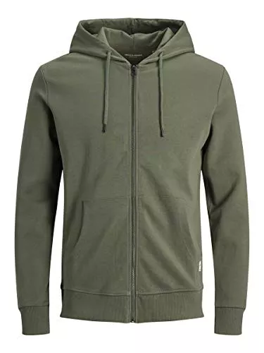 JACK & JONES Kapuzenpullover JACK & JONES Male Kapuzenpullover mit Reißverschluss Einfarbig Kapuzenpullover mit Reißverschluss