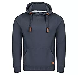 riverso Kapuzenpullover riverso Herren Kapuzenpullover RIVNiklas Pullover Sweatshirt Hoodie Kapuze Kängurutaschen Cross-Over-Kragen Regular Einfarbig