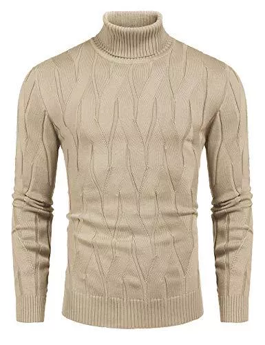 COOFANDY Pullover & Strickmode COOFANDY Herren Slim Fit Rollkragenpullover Lässige Strickpullover Pullover