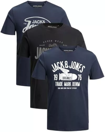 JACK &amp; JONES T-Shirts JACK &amp; JONES Herren T-Shirts im 3er-Set Multipack S-7XL